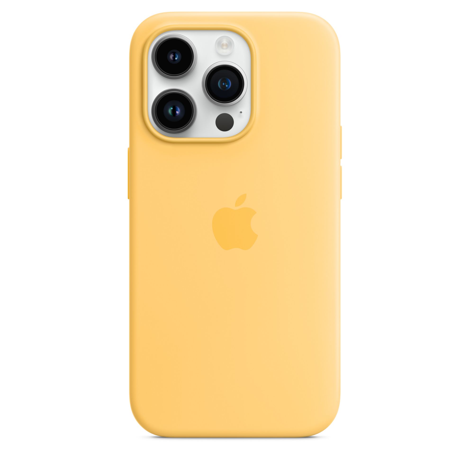 apple iphone 14 pro silicone case with magsafe - canary yellow